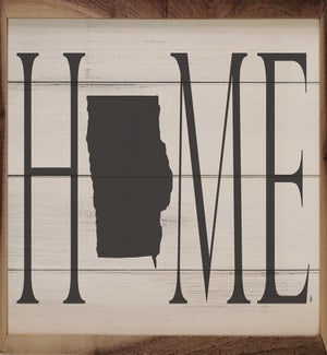Personalized Home State Horizontal Whitewash